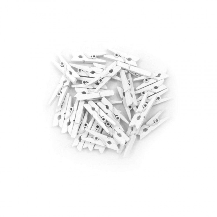 100'lü Beyaz Ahşap Mandal 2.5cm (10'lu Paket-1000 Adet)