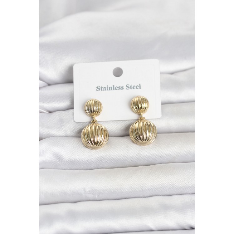 316L Çelik Gold Renk Vintage Model Kadın Küpe TJ-BKP11837