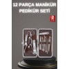 12 Parça Paslanmaz Çelik Kompakt ve Taşınabilir Manikür Makası Tırnak Makası