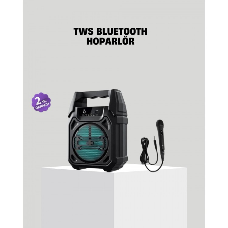 6.5 İnç Bluetooth Hoparlör Mikrofonlu Taşınabilir Karaoke ve Parti Sistemi