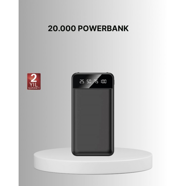 Taşınabilir 20.000 mAh Hızlı Şarj Powerbank 4 Çıkışlı