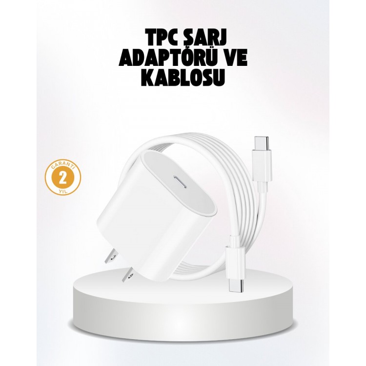 iPhone ve iPad Uyumlu 20W Güvenli USB-C Hızlı Şarj Adaptörü