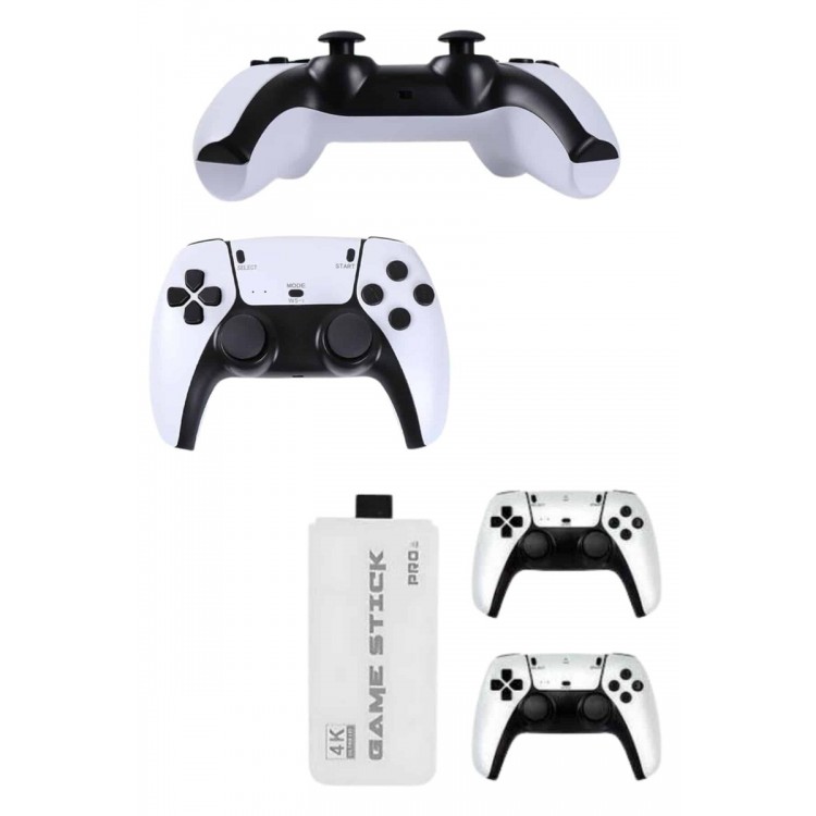 4K HD Görüntü Kaliteli Retro Game Stick 20000 Oyunlu Çift Kollu Beyaz Game Stick