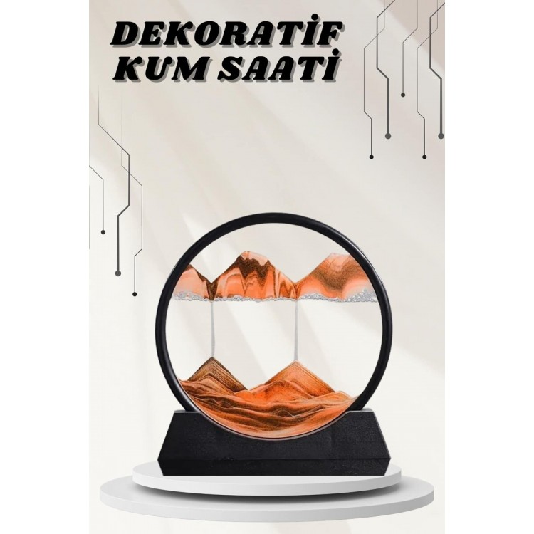 Dekoratif Kum Sulu Kum Saati Yuvarlak Şık Kum Tablosu Kum Saati Şeklinde Kum Tablo