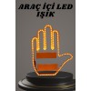El Orta Parmak Led Kumandalı Araç İçi Reflektör Arka Cam El Simgesi