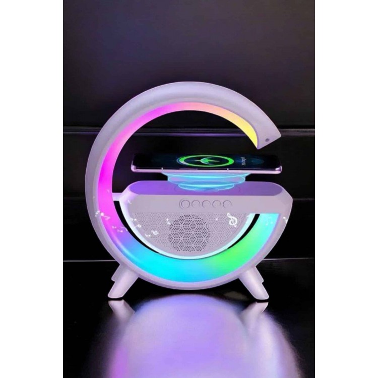Bluetooth Hoparlör Dijital Göstergeli Wireless Şarj RGB Işıklı