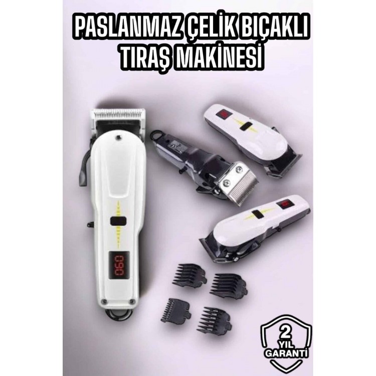 Yeni Nesil Tıraş Makinesi Uzun Şarjlı Paslanmaz Çelik Bıçaklı