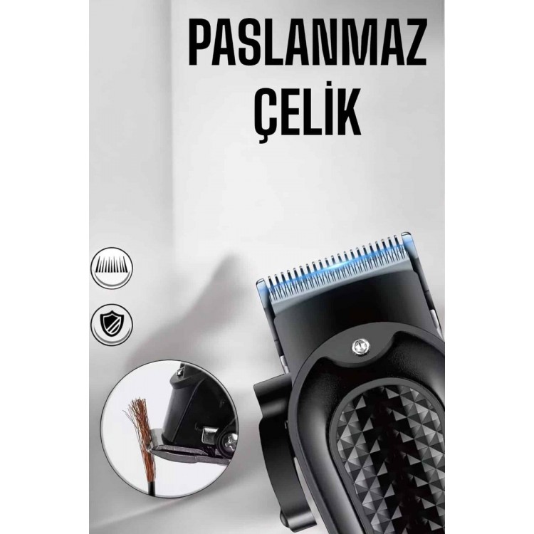 Suya Dayanıklı Tıraş Makinesi Keskin Bıçaklı Dijital Göstergeli Şarjlı