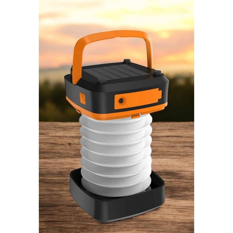 Güneş Enerjili Led Lamba Kamp Lambası Katlanabilir Lamba USB Şarjlı