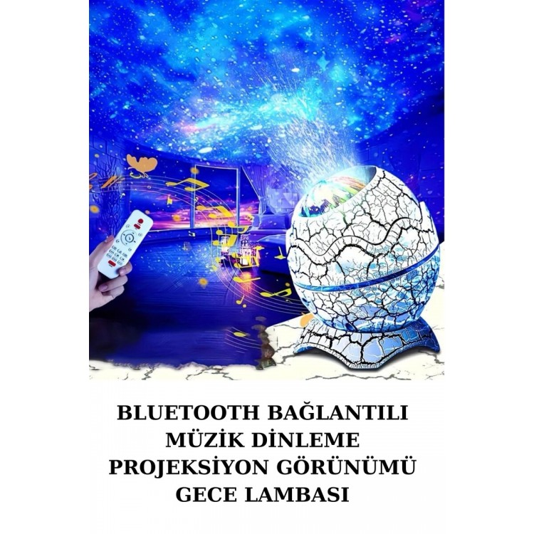 Dinozor Yumurtası Gece Masa Lambası Bluetooth Hoparlör 14 Renk Seçeneği