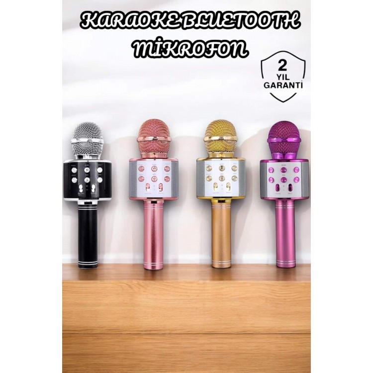 Şarjlı ve Uzun Pil Ömürlü Karaoke Mikrofon USB Bellek Destekli Profesyonel Ses