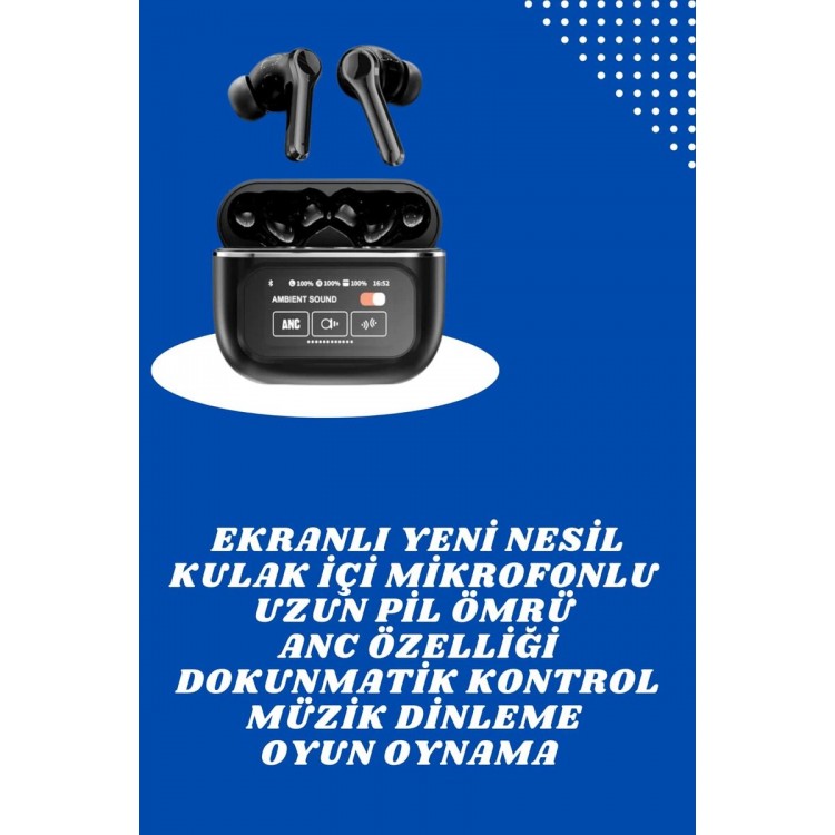 Ekranlı Yeni Nesil Pro Kulaklık ve Akıllı Saat Kampanyası Kulak İçi Mikrofonlu