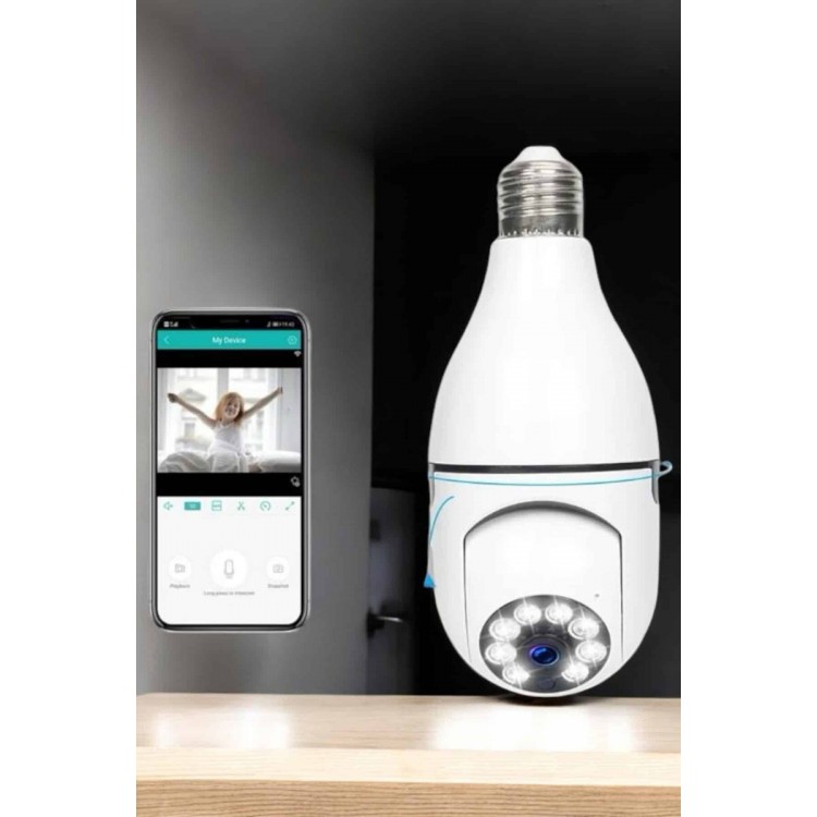 Güvenlik Kamerası Wifi Kamera Duylu Ev Kamerası Wifi Bağlantılı Dönebilen