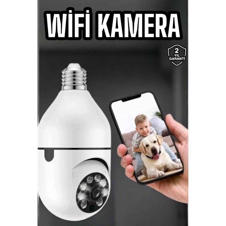 Güvenlik Kamerası Wifi Kamera Duylu Ev Kamerası Wifi Bağlantılı Dönebilen