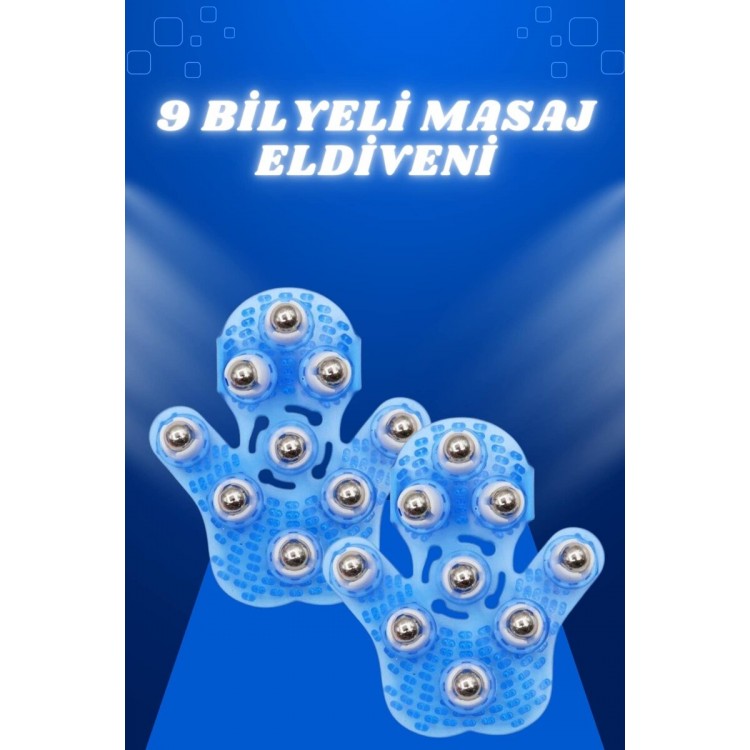 Giyilebiilir Masaj Eldiveni 9 Bilyeli Tüm Vücut Masajına Uygun