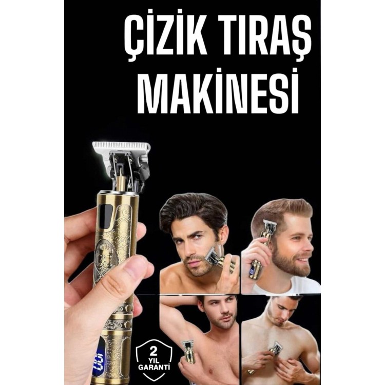 Tıraş Makinesi Şarjlı Profesyonel Saç Kesme Makinesi Gold Çizik Tıraş