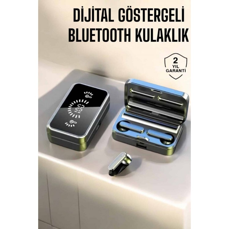 Aynalı Bluetooth Kulaklık Telefon Standlı Dijital Göstergeli