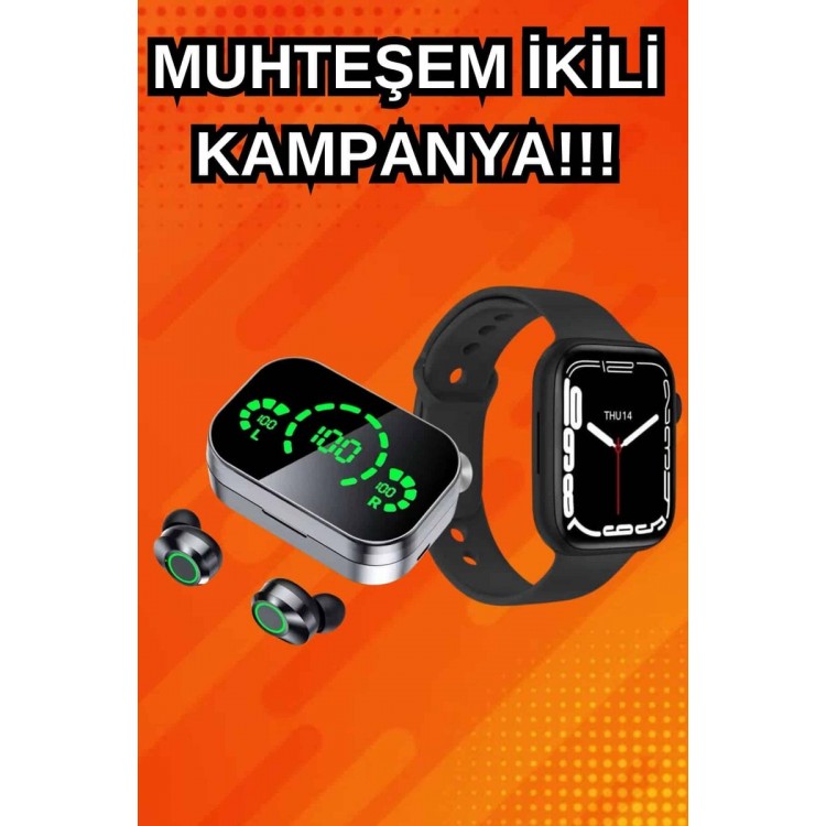 Yeni Nesil Akıllı Saat ve Ucuz Kaliteli Bluetooth Kablosuz Kulaklık Amoled Ekran