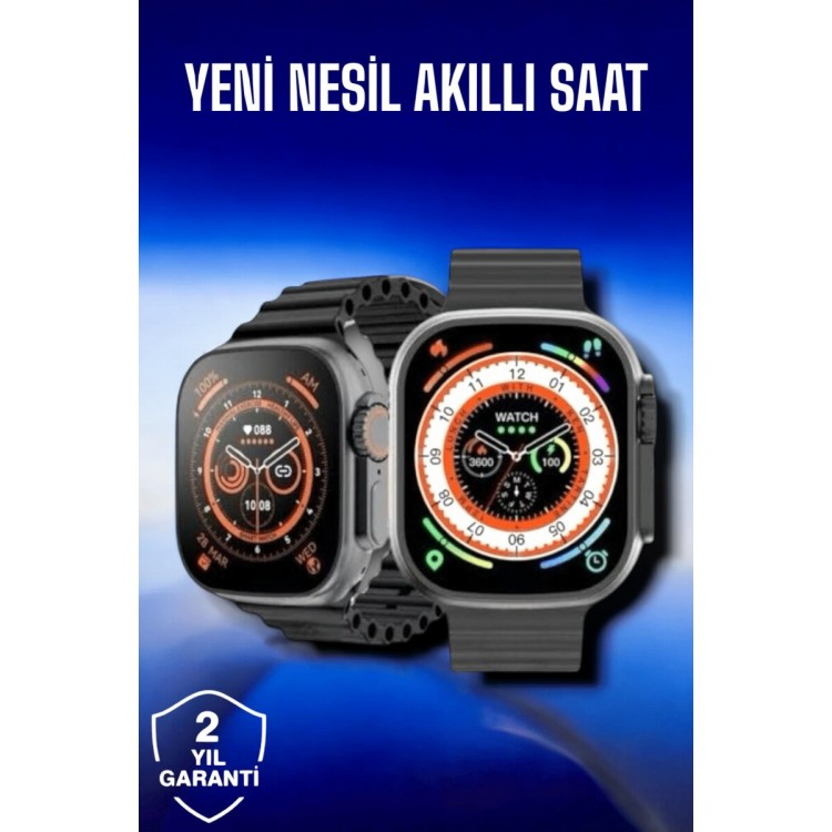 45 MM Gri Kasa Ultra Akıllı Saat Sesli Görüşme Sağlık Takibi Suya Dayanıklı