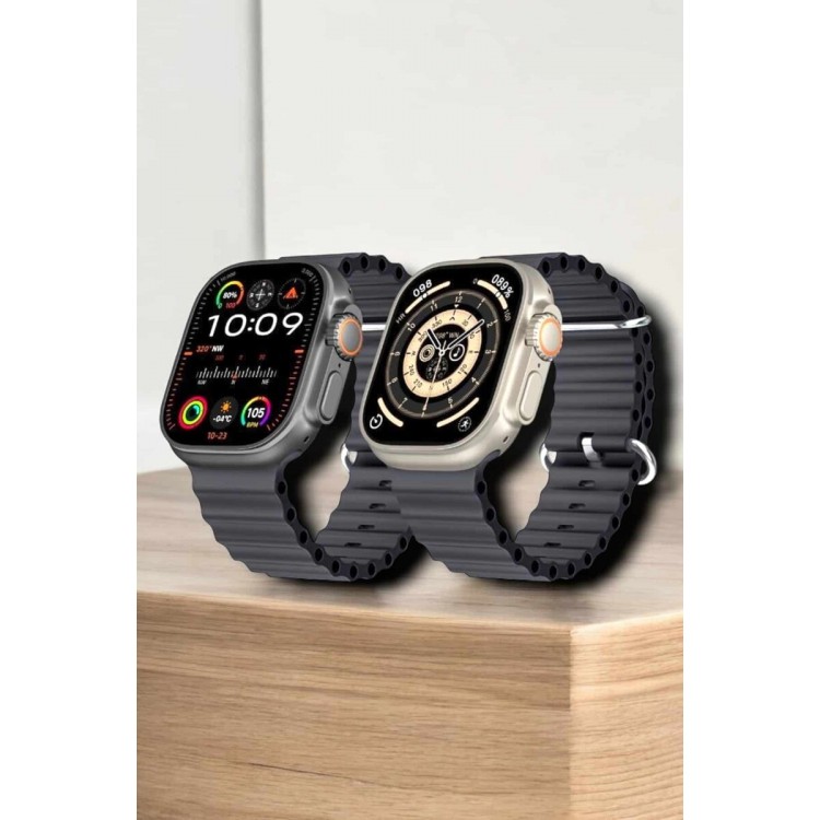 45 MM Gri Kasa Ultra Akıllı Saat Sesli Görüşme Sağlık Takibi Suya Dayanıklı