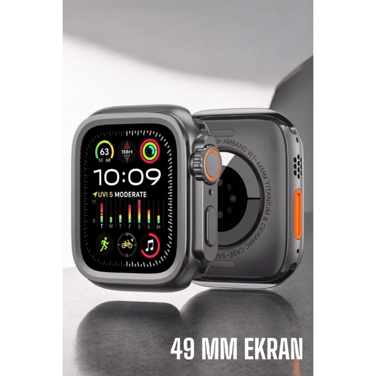 45 MM Gri Kasa Ultra Akıllı Saat Sesli Görüşme Sağlık Takibi Suya Dayanıklı