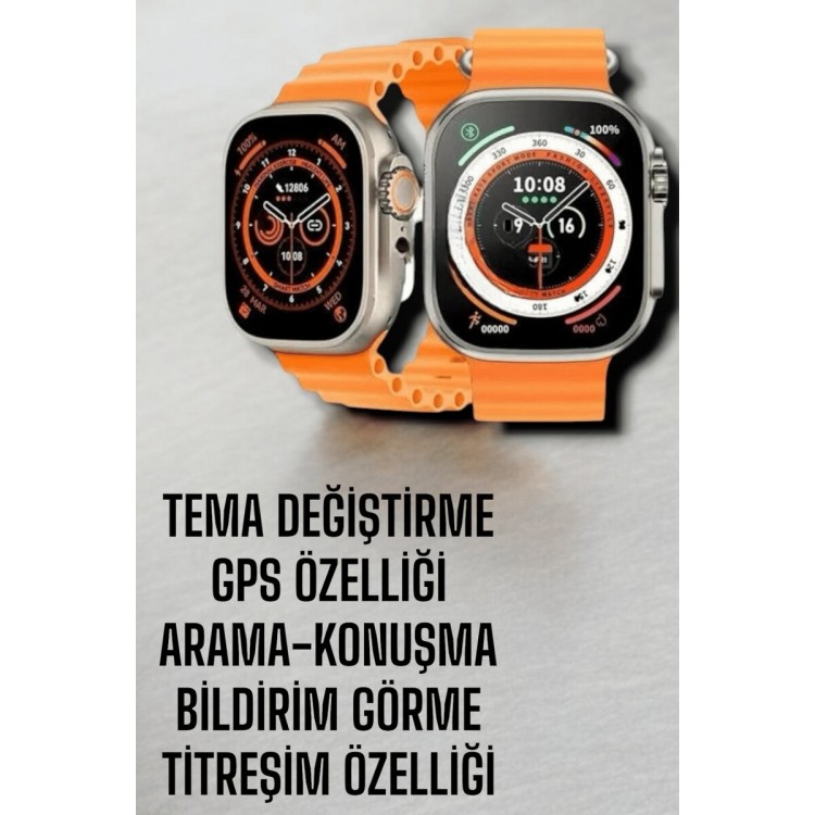 Suya ve Toza Dayanıklı 45 MM Akıllı Saat Bildirim ve Cevapsız Çağrı Görüntüleme