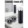 Paslanmaz Çelik 3’lü Termos Seti Vakumlu ve 8 Saat Isı Koruma