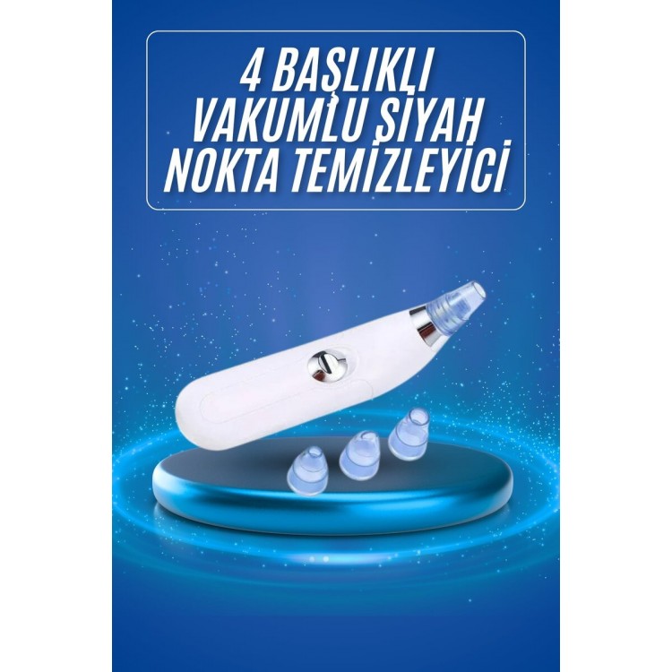 Siyah Nokta Temizleme Cihazı 4 Başlıklı Vakumlu Pilli Ölü Deri Arındırma
