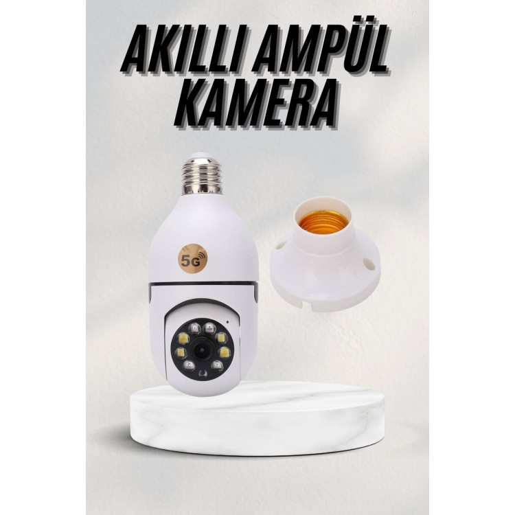Akıllı Kamera Wifi Kamera Duylu Ampul Görünümlü 360 Derece Dönebilen Ev Kamerası