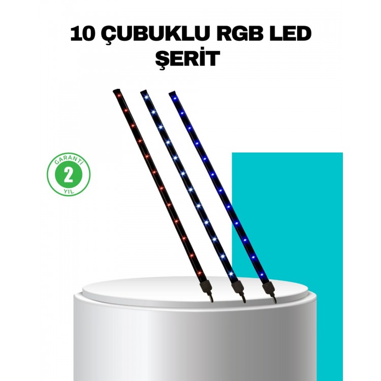 LED Meteor Yağmur Işığı 10 Adet Çubuk Kayan Yıldız Efektli