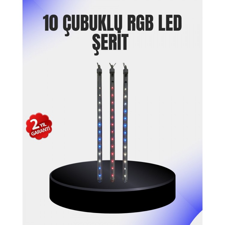 Dekoratif LED Meteor Işık 10’lu Çubuk Seti