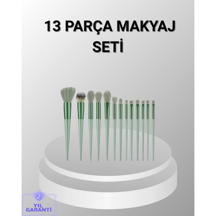 13 Parça Makyaj Fırça Seti – Ergonomik Dökülme Yapmayan Taşınabilir