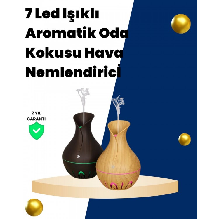 USB Şarjlı 7 Renk LED Işıklı Sessiz Çalışan Mini Hava Nemlendirici