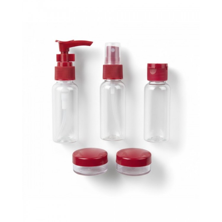 5’li Seyahat Boy Kozmetik Şişe Seti 30 ml Çantalı Organizer