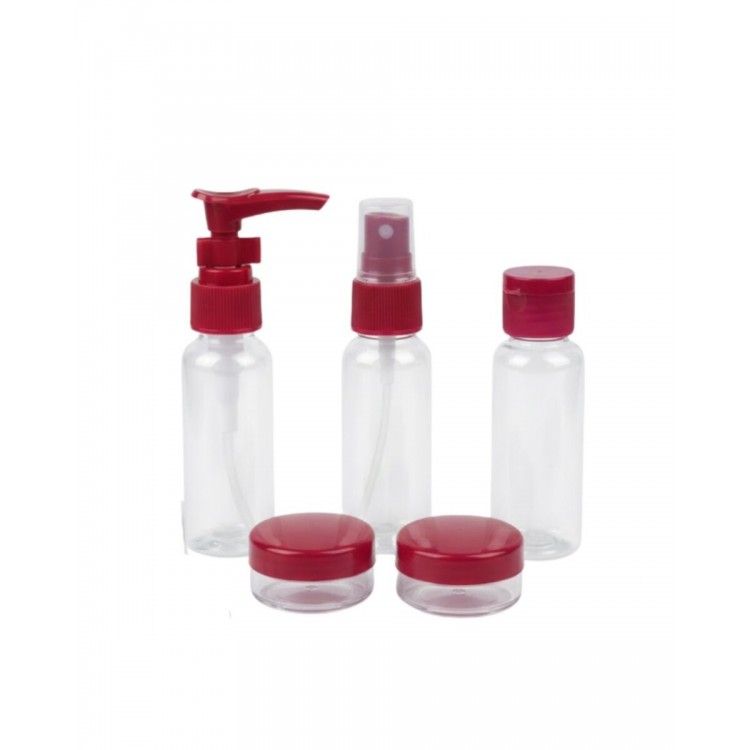 5’li Seyahat Boy Kozmetik Şişe Seti 30 ml Çantalı Organizer