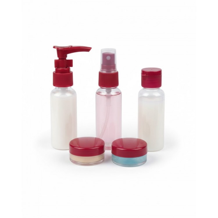 5’li Seyahat Boy Kozmetik Şişe Seti 30 ml Çantalı Organizer