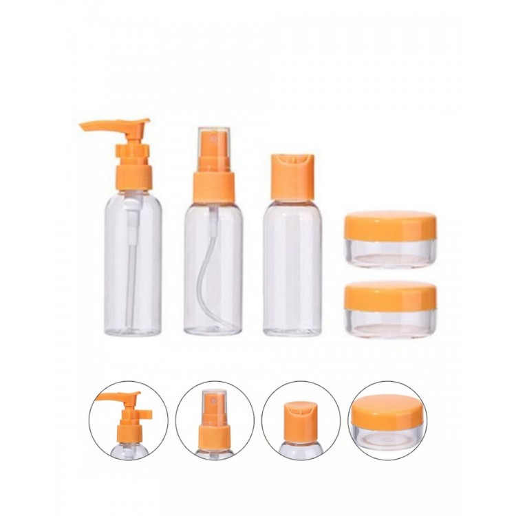 5 Parça Taşınabilir Seyahat Banyo Seti Şeffaf Şişe Takımı