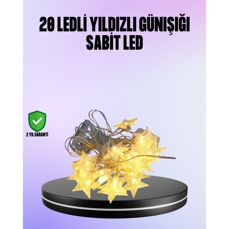 5 Metre Yıldız Şeklinde Led Şerit Işık Sabit Beyaz Aydınlatma