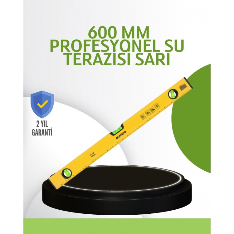 Hassas Ölçüm Sağlayan 600 mm Sarı Su Terazisi