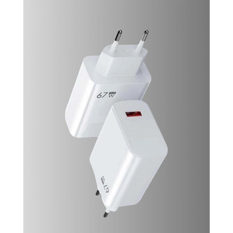67W Süper Hızlı Şarj Adaptörü ve Kablo Seti – Güvenli Kompakt ve Ergonomik Tasarım