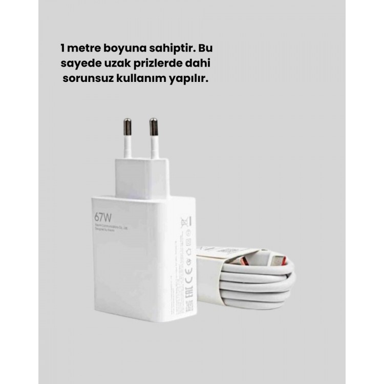 67 Watt Hızlı Şarj Adaptörü Samsung S20 S21 S22 S23 Uyumlu