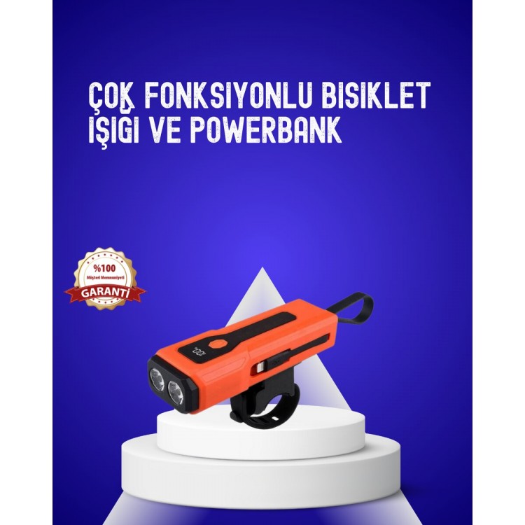 600 Lümen Şarjlı Bisiklet Farı COB Yan Çakar Acil Durum