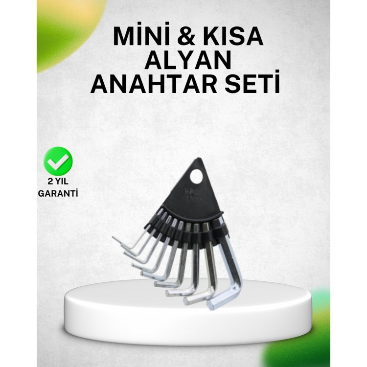 9 Parça Alyan Anahtar Seti Isıl İşlem Görmüş Dayanıklı Çelik