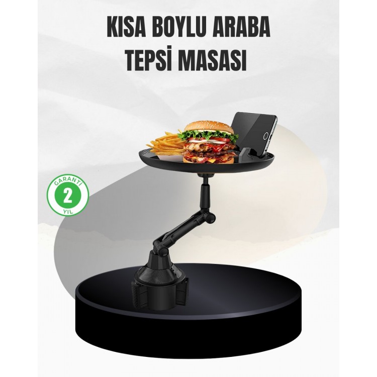 Universal Araç İçi Bardaklık Tepsisi 9 İnç Yemek Alanı ve Telefon Standlı