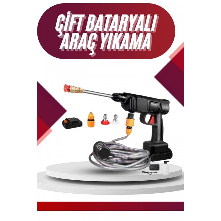 Oto Araba Yıkama Şarjlı Ve Yüksek Basınçlı Oto Yıkama Ve Sulama Tabancası