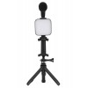 Telefon Tutucu Mini Mikrofonlu Tripod Vlog Çekim Video