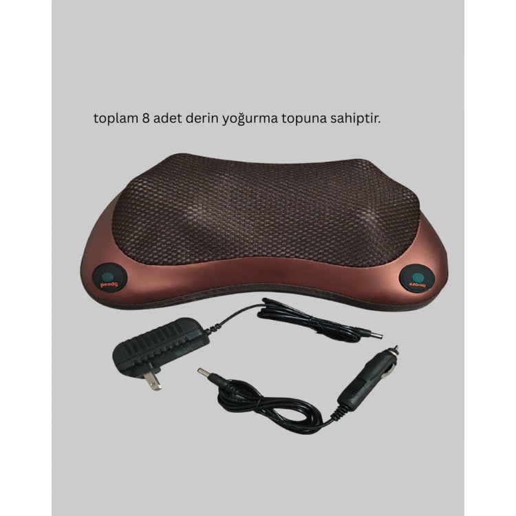 Ergonomik Derin Yoğurmalı Boyun Bel Sırt Masaj Cihazı Priz Çakmak Girişli