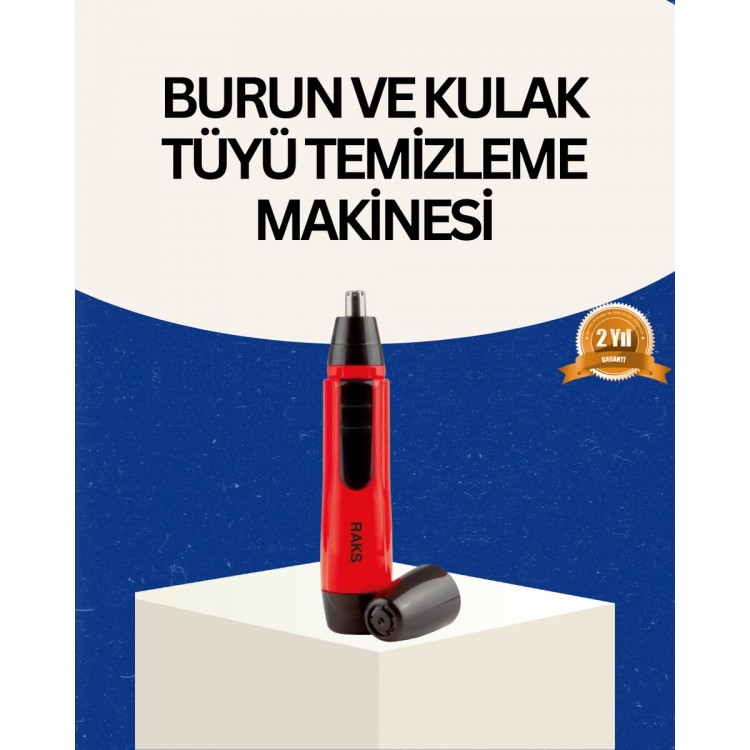 Raks Kırmızı Tüy Temizleme Cihazı Kulak Burun Pilli Ergonomik