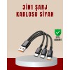 3’ü 1 Arada Hızlı Şarj Kablosu – iOS Android Type-C Uyumlu
