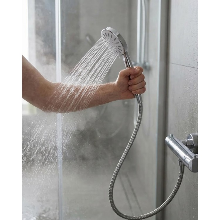 Spiral Hortumlu 4 Kademeli Krem El Duşu Başlığı Banyo Duş Seti